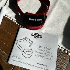 Pet Safe invisible fence collar for stubborn dogs.